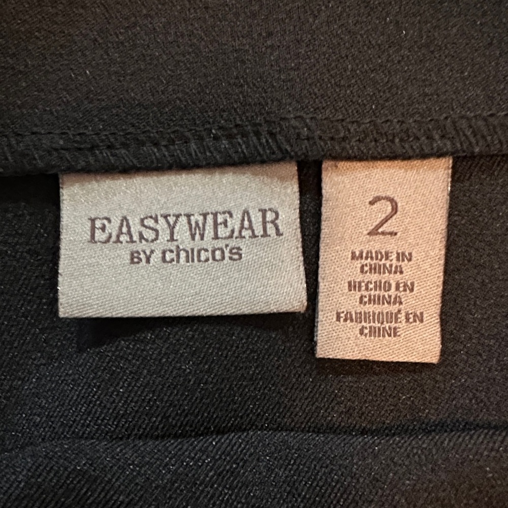 Chico’s Easywear Sleek Black Pencil Skirt with Zipper - Picture 2 of 5
